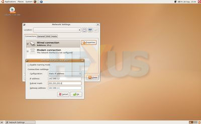 Setting a static IP address in Ubuntu