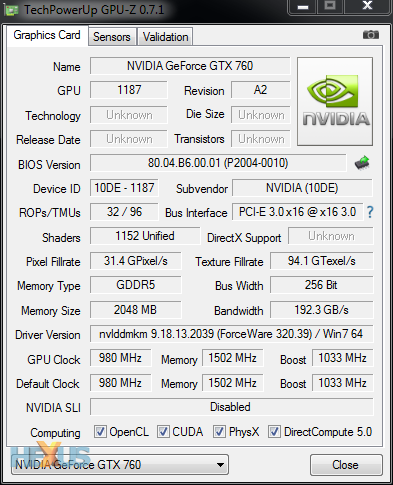 Nvidia GeForce GTX 760 - Graphics 