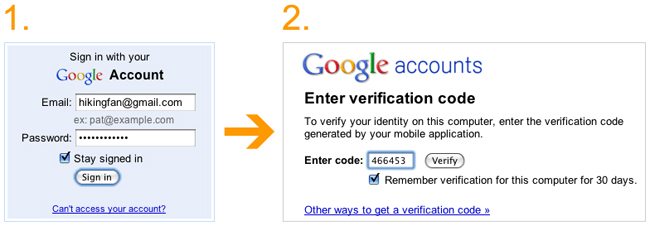 google 2-step security