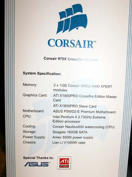 System spec sheet