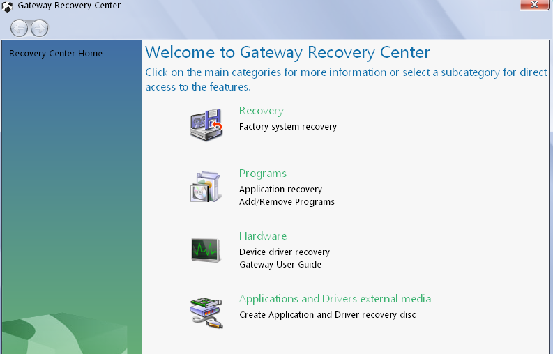 Gateway Recovery Disk Download