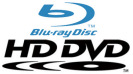 Blu-ray and HD DVD logos, stacked