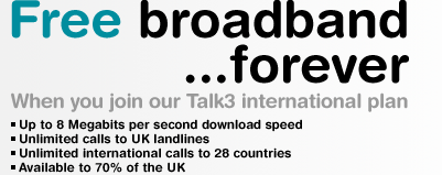 Talk Talk free broadband logo
