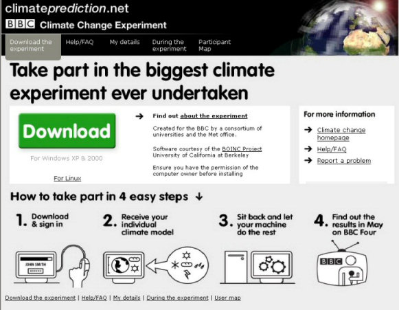 Downloadpage for BBC climate app
