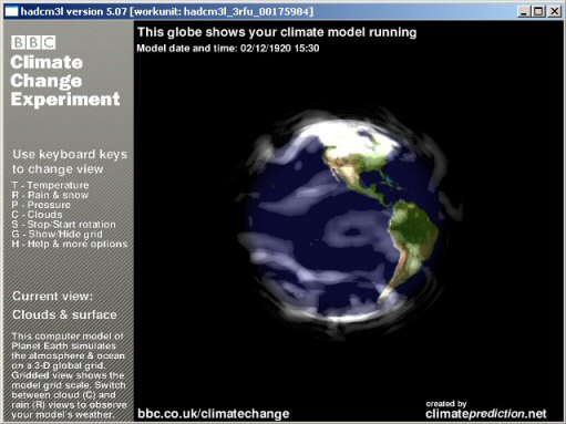 Clouds and Surface view of person climate model