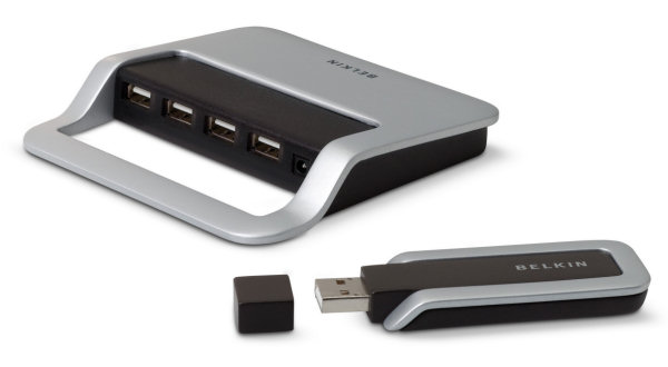 Belkin CableFree USB Hub and dongle