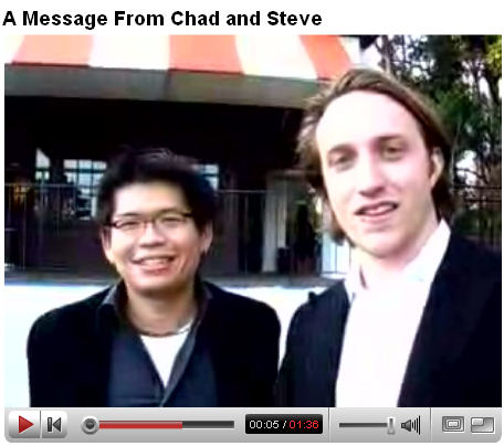 Chad and Steve of YouTube after Google deal announced