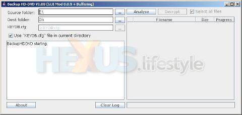 Backup HD DVD GUI version 0.0.9