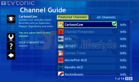 TVTonic's selection of download channels