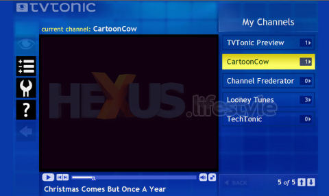 TVTonic'sMCE-style player front end in IE7