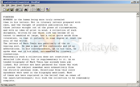 Click for larger image Mark Twain's Letters - Foreword in plain text as downloaded from the Internet Archive