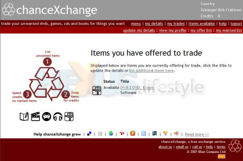 changeXchange - bob's trade items