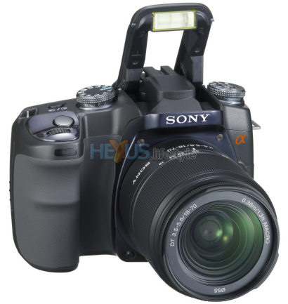 Sony DSLR-A100 with flash up