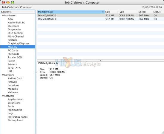 Apple System Profile RAM