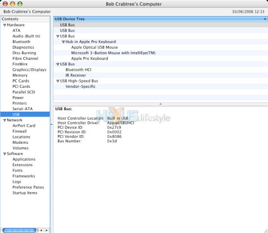 Apple System Profile USB