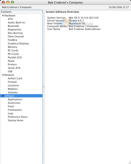 Apple System Profile software overview