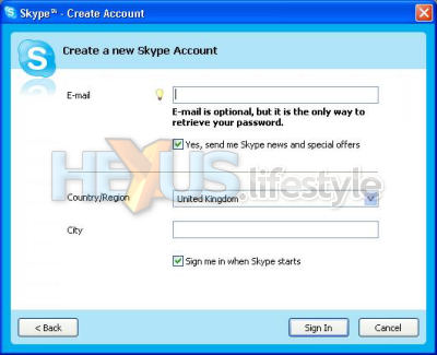 Creating a Skype account - page 2 of 2