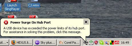 USB Power-surge warning