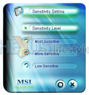 MSI security app - sensitivity settings