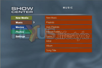 Music menu - topmost screen