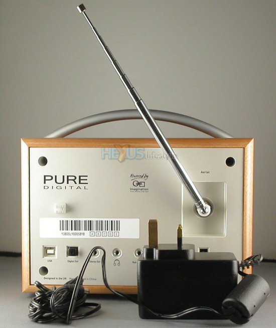 PURE Tempus-1XT - rear, with mains adaptor