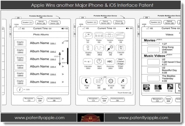 Apple patent for vanishing scroll bar