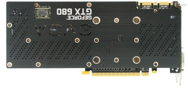 EVGA GeForce GTX 680 SC+ Backplate shot