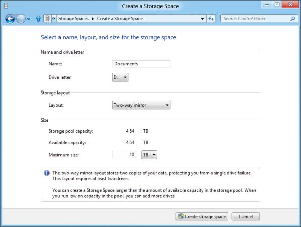 Microsoft Windows 8 Creating a Storage Space