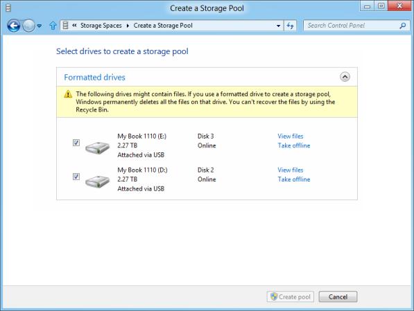 Microsoft Windows 8 Creating a Storage Pool