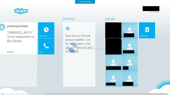 Skype for Windows 8 Modern UI