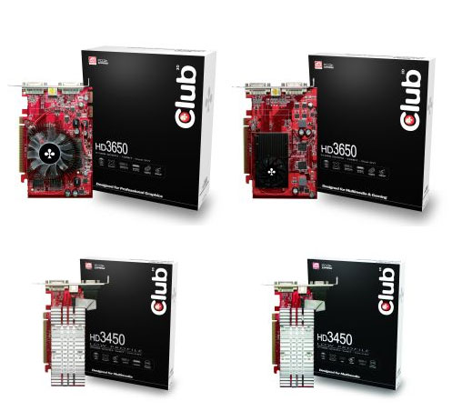 Club 3D's HD3400 and HD3600 series