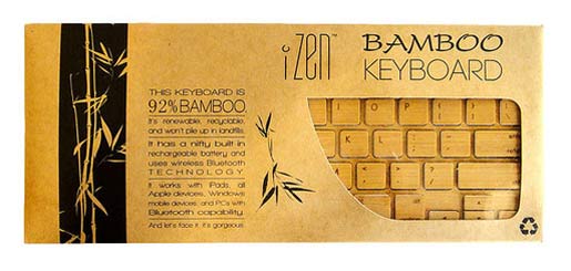 iZen Bamboo keyboard presented in its box