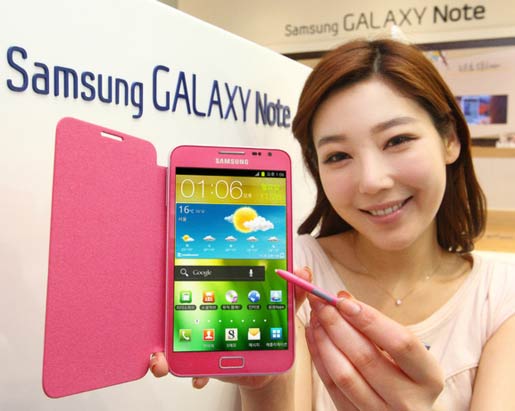 Samsung Galaxy Note, in the pink