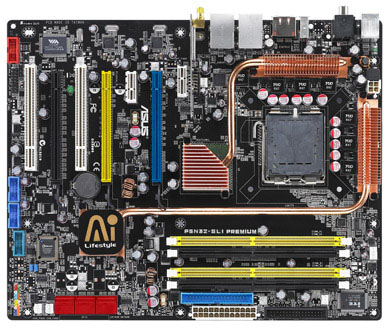 ASUS P5N32-SLI: It'll take a NVIDIA physics card, don't ya know!