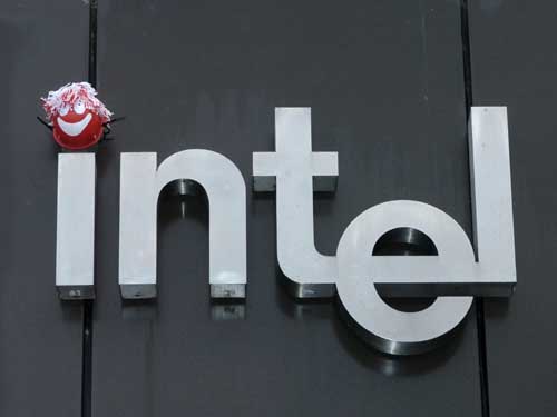 Intel logo gets a red nose