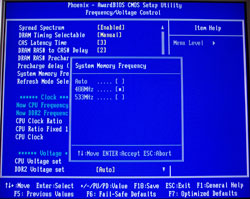 BIOS mem frequency